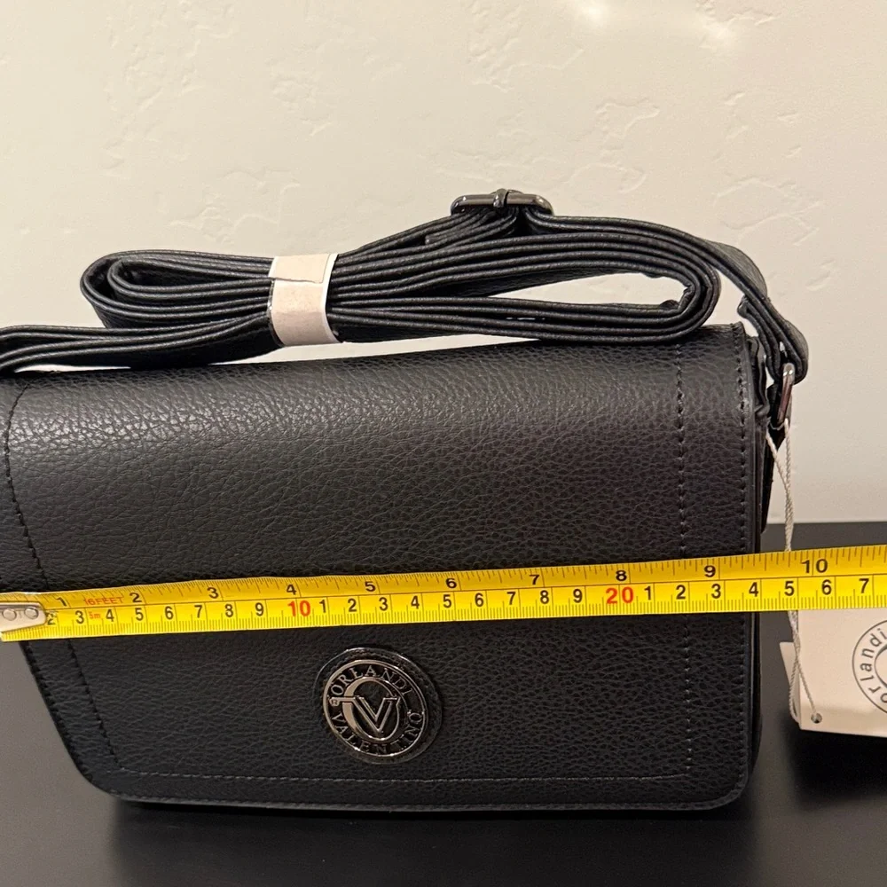 Orlandi Valentino Black Textured Crossbody Bag - Picture 5 of 11